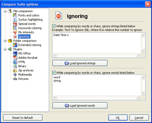 Начиная с версии 5.0 Compare Suite поддерживает игнорирование